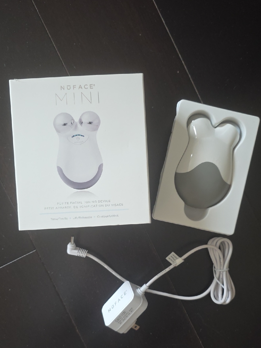 NuFACE Mini Facial Toning Device in White and Gray